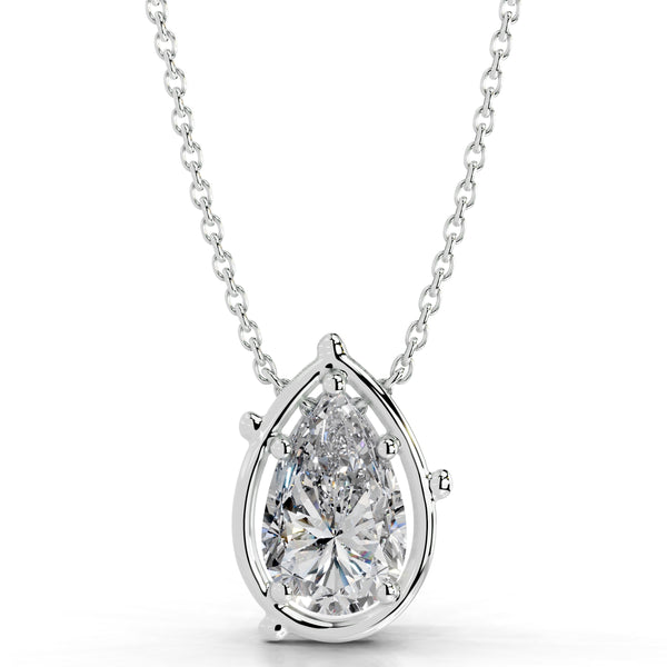 Rooted in Love Pear Lab Grown Diamond Necklace - 14K White Gold