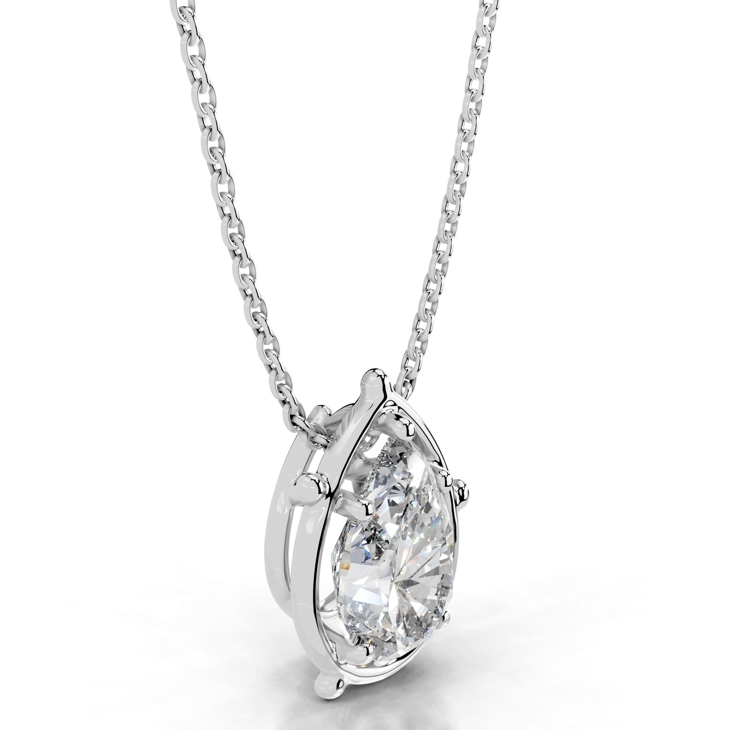 rooted in love pear lab grown diamond necklace - 14k white gold