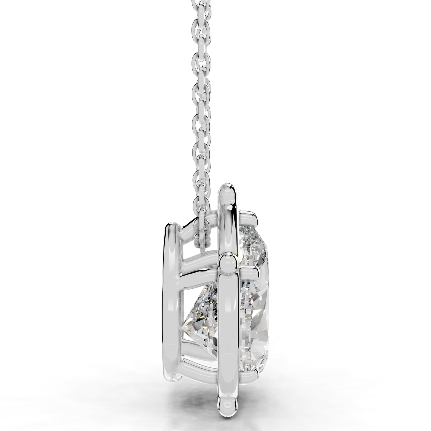 rooted in love pear lab grown diamond necklace - 14k white gold