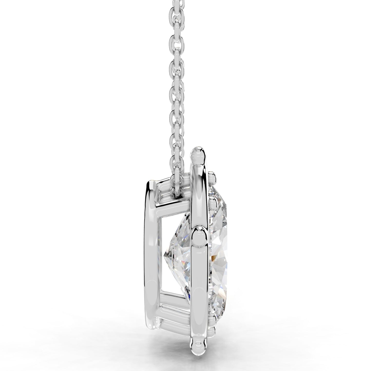 rooted in love marquise lab grown diamond necklace - 14k white gold