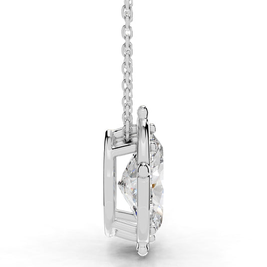 Rooted in Love Marquise Lab Grown Diamond Necklace - 14K White Gold
