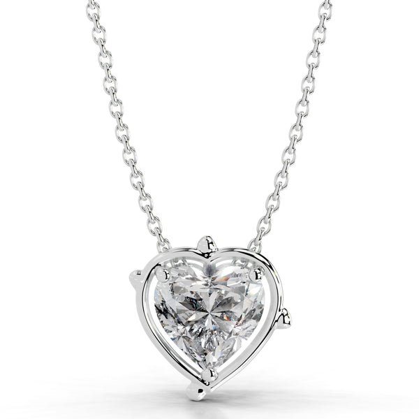 Rooted in Love Heart Lab Grown Diamond Necklace - 14K White Gold