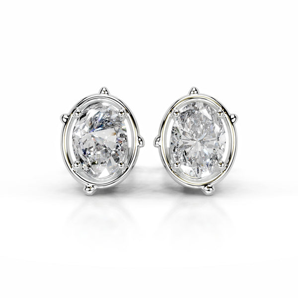 Rooted in Love Lab Grown Diamond Earrings - 14K White Gold