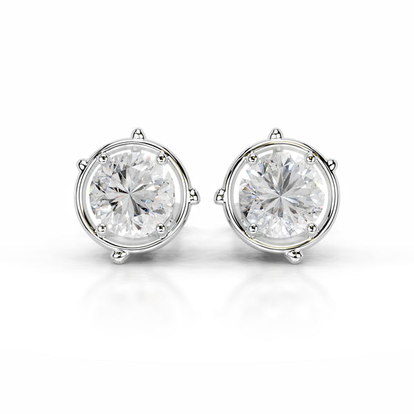 Rooted in Love Lab Grown Diamond Earrings - 14K White Gold