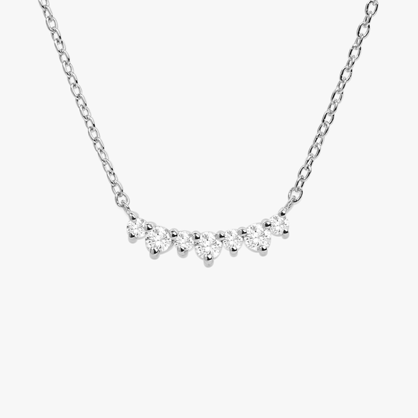 Curved Cluster Diamond Necklace for Women