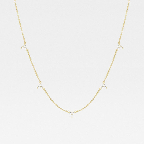 0.38 TCW Round Moissanite Diamond Dangle Necklace