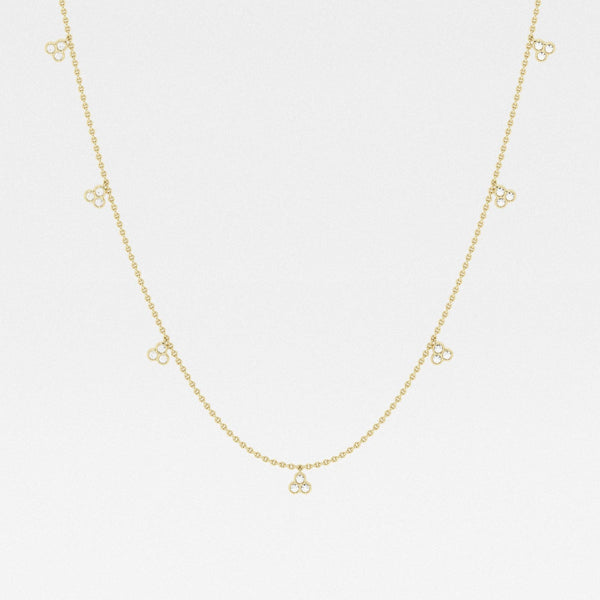 0.63 TCW Round Moissanite Diamond Dangle Necklace