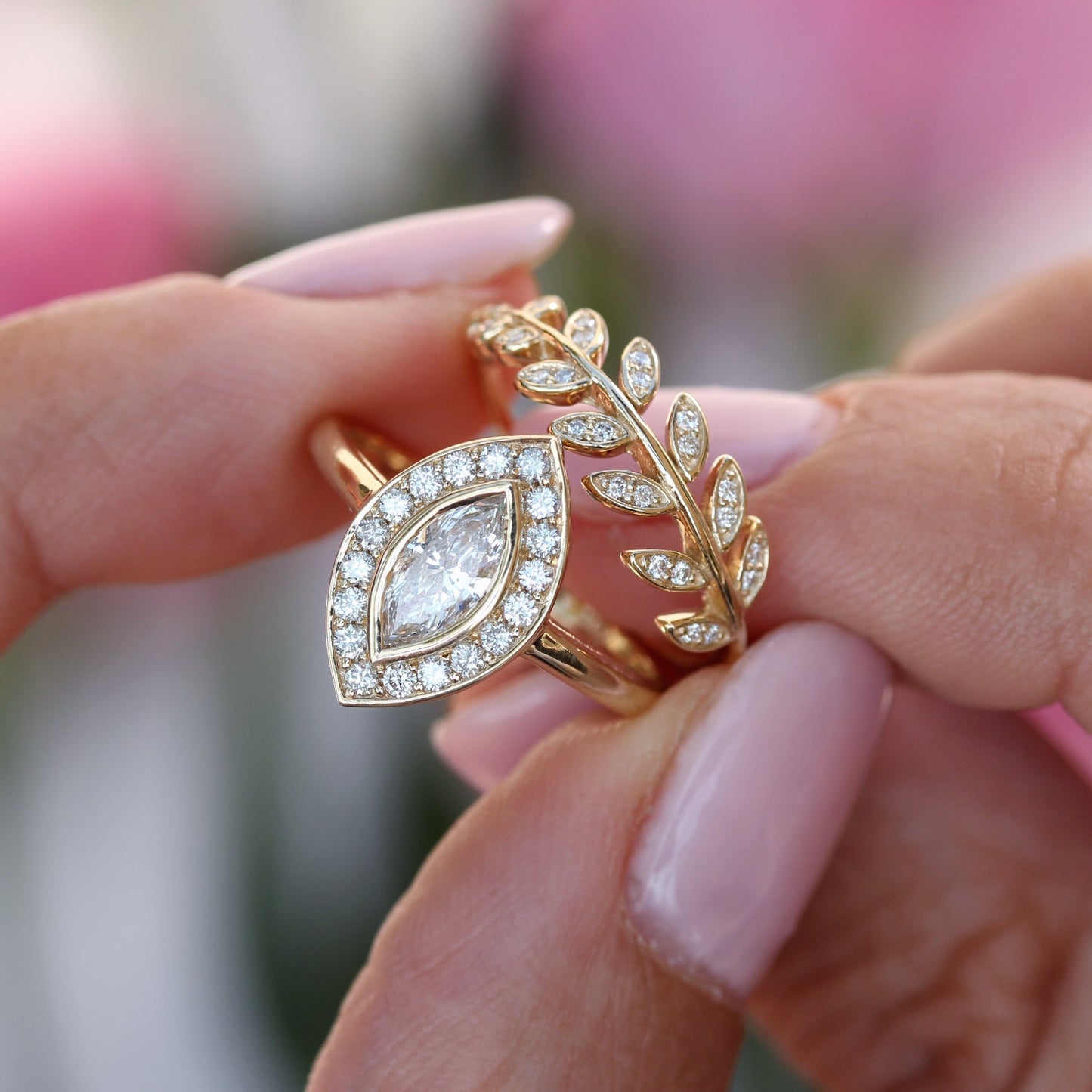 0.5 ct marquise halo cvd f/vs1 diamond engagement ring