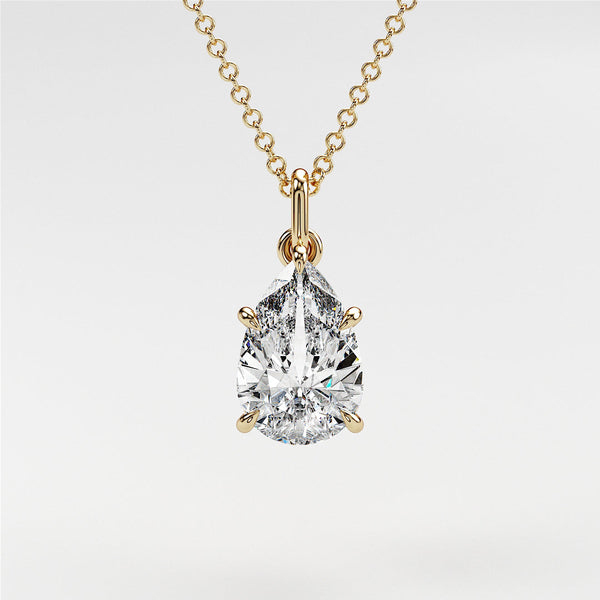 0.7 ctw Solitaire Pear Diamond Necklace for Women