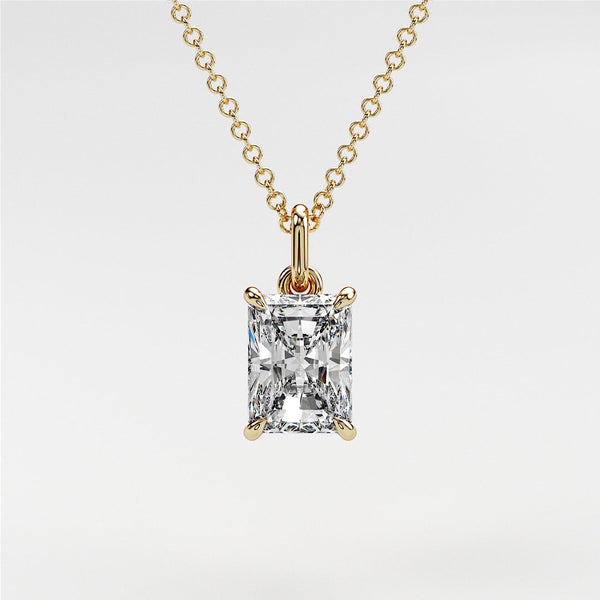 0.7 ctw Solitaire Radiant Diamond Necklace for Women