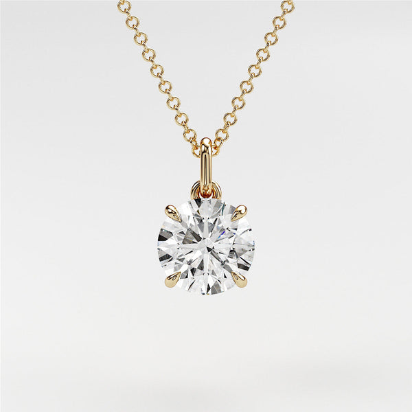 0.7 ctw Solitaire Round Diamond Necklace for Women