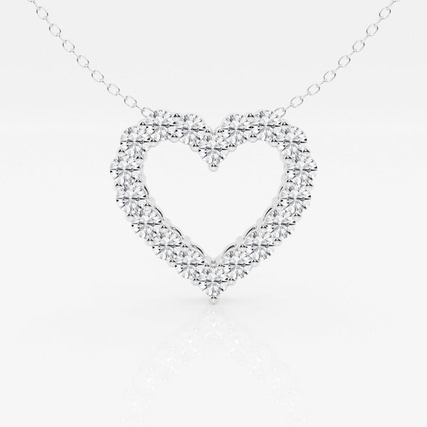 1.50 TCW Round Moissanite Diamond Heart Pandant Necklace