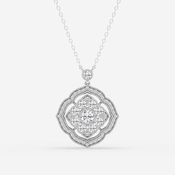 1.02 TCW Round Moissanite Diamond Cross Necklace