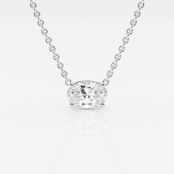 1.0 CT Oval Moissanite Diamond Solitaire Necklace