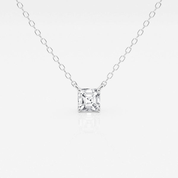 0.50 CT Asscher Moissanite Diamond Solitaire Necklace