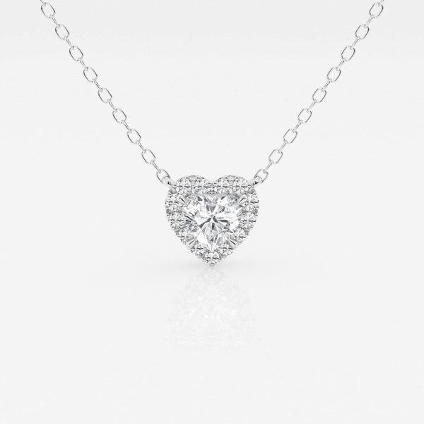 0.40 CT Heart Moissanite Diamond Halo Style Necklace