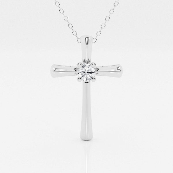 0.24 CT Round Moissanite Diamond Cross Necklace