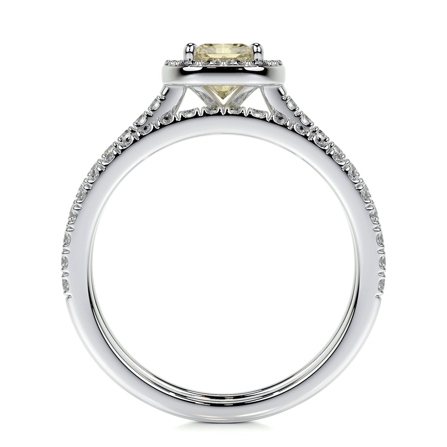 cora lab grown diamond bridal set -14k white gold