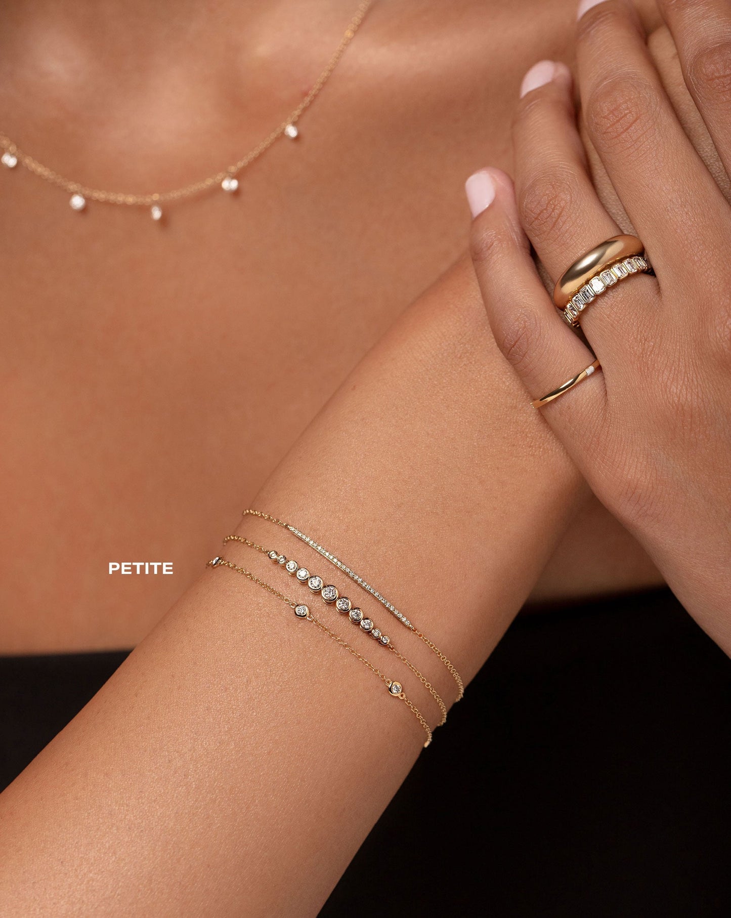 bezel set round cut moissanite diamond bracelet for women