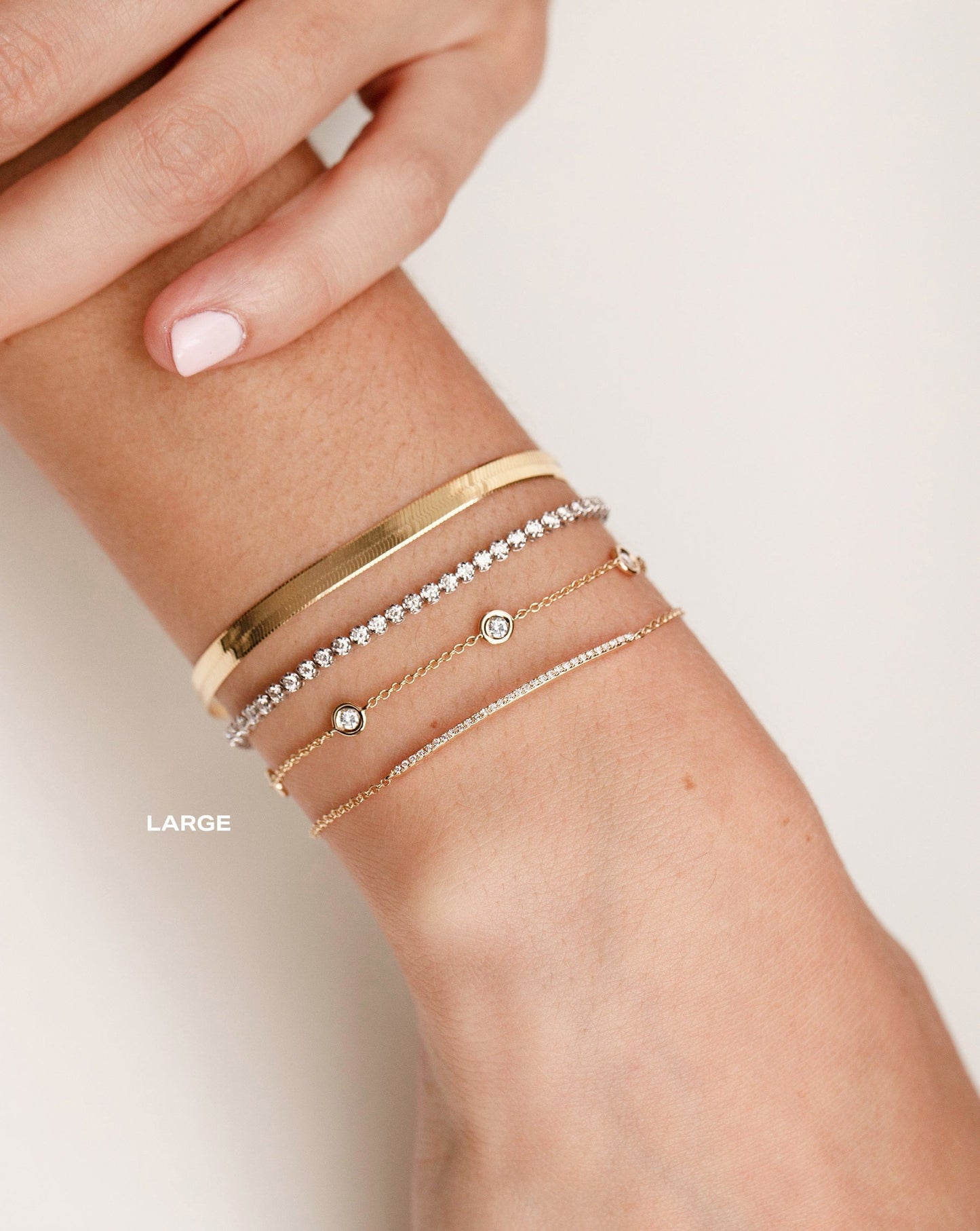 bezel set round cut moissanite diamond bracelet for women