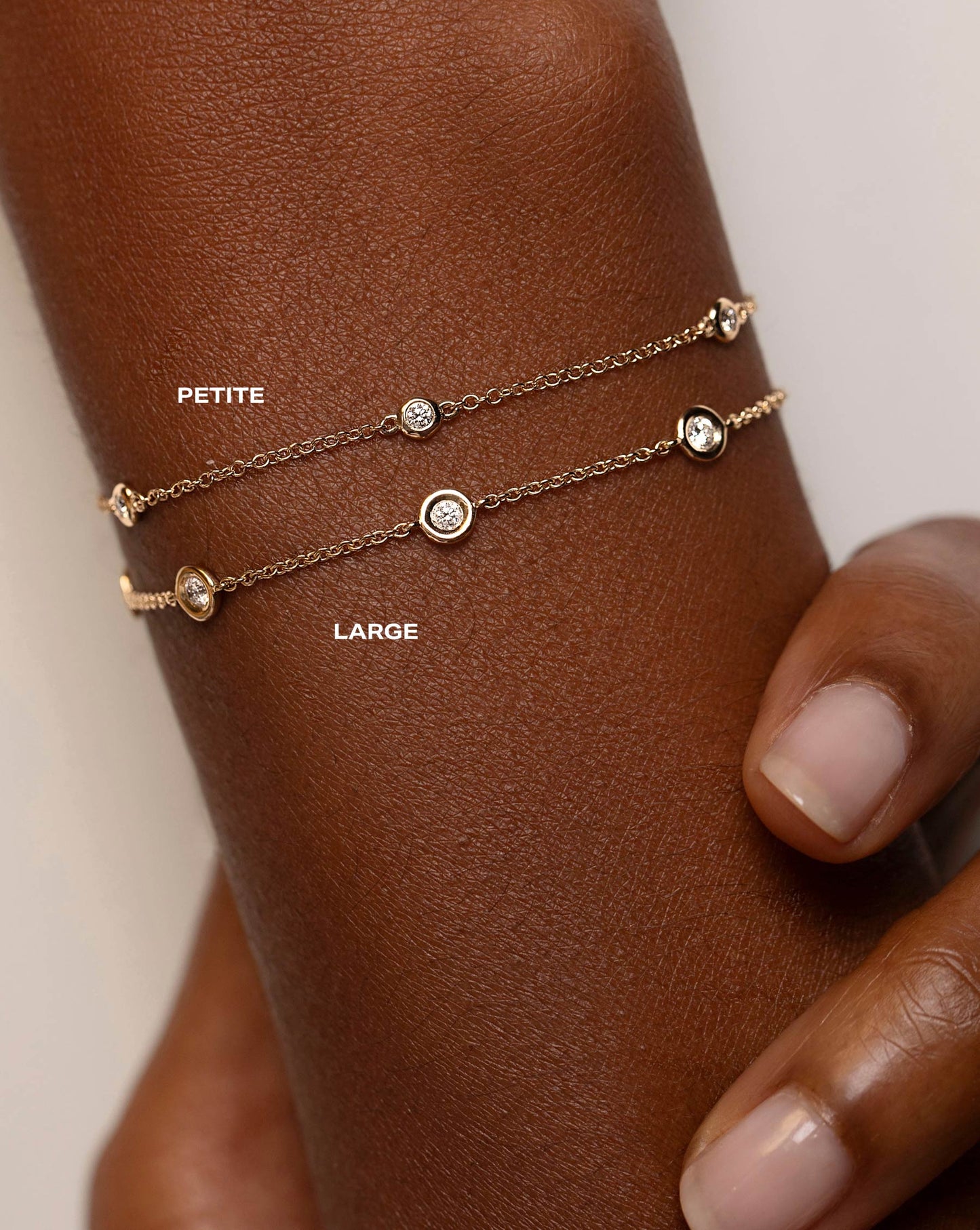 bezel set round cut moissanite diamond bracelet for women