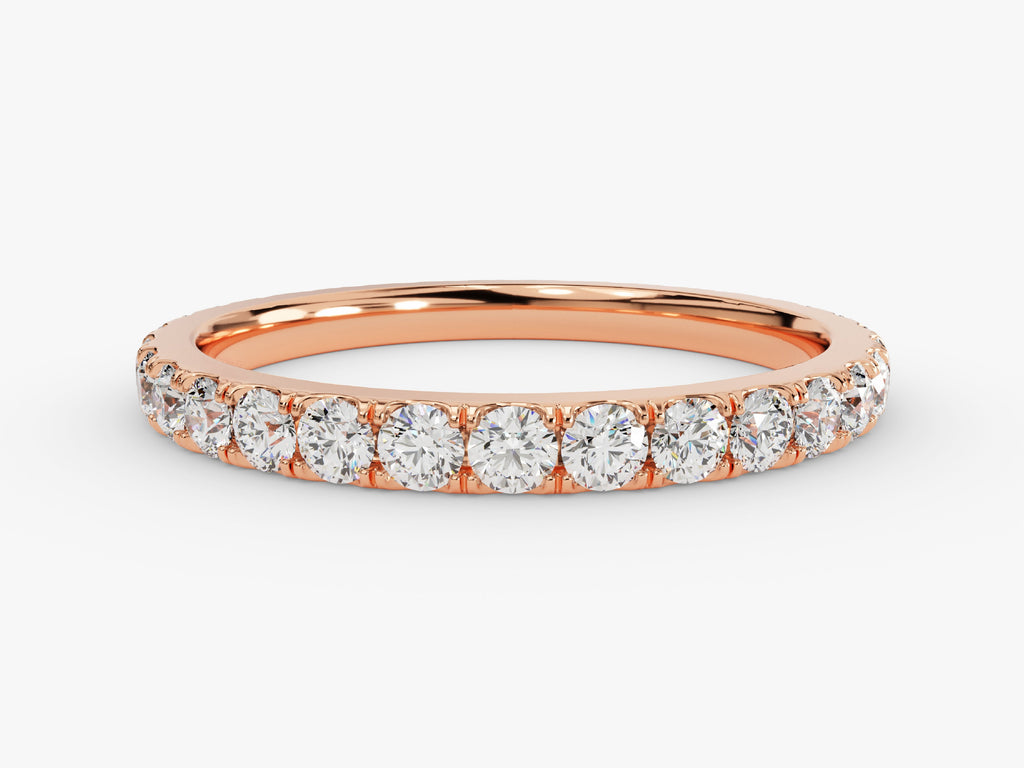 0.90ct 4-prong round cut cvd ef/vvs eternity diamond wedding band