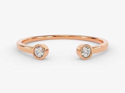 Round Diamond Open CVD EF/VVS Bezel Wedding Band