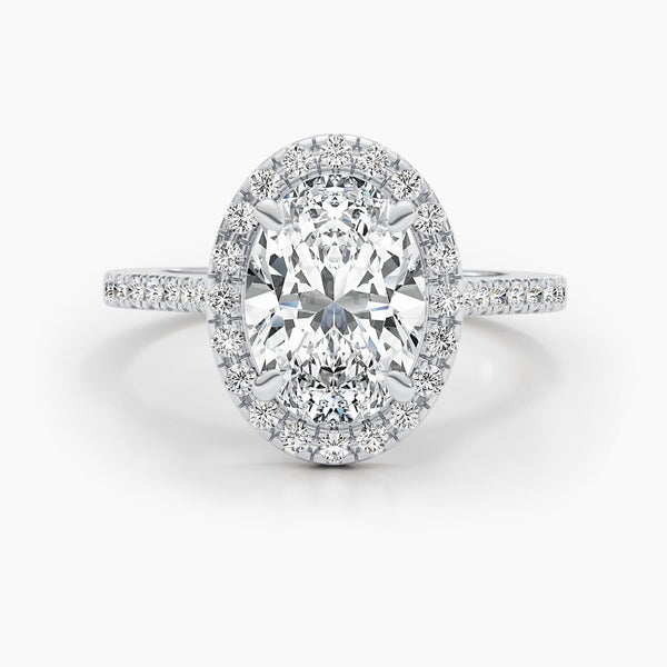 2.58 CT Oval Halo CVD E/VS Diamond Engagement Ring