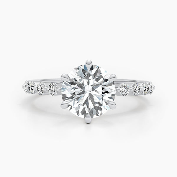 2.5 CT Round Solitaire CVD G/VS Diamond Engagement Ring