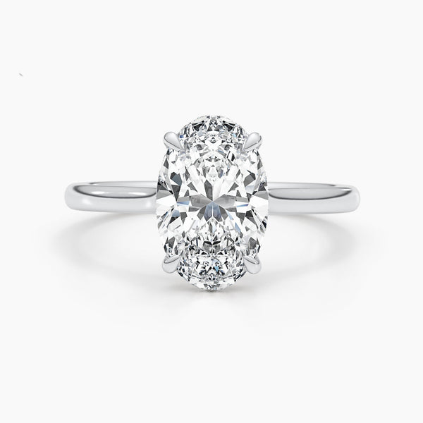 2.5 CT Oval Hidden Halo CVD G/VS  Diamond Engagement Ring