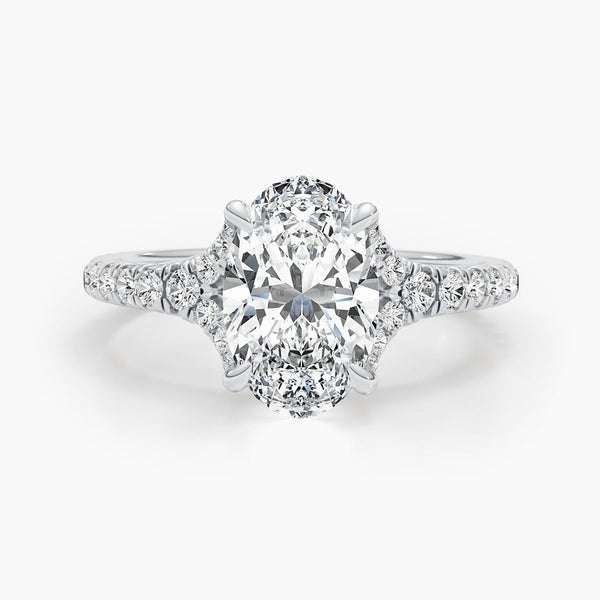 2.63 CT Oval Solitaire Split Shank CVD F/VS Diamond Engagement Ring