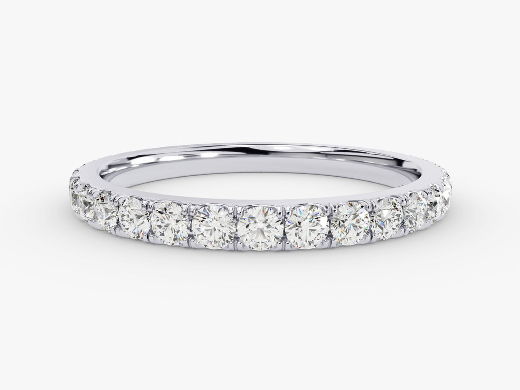 0.90ct 4-prong round cut cvd ef/vvs eternity diamond wedding band