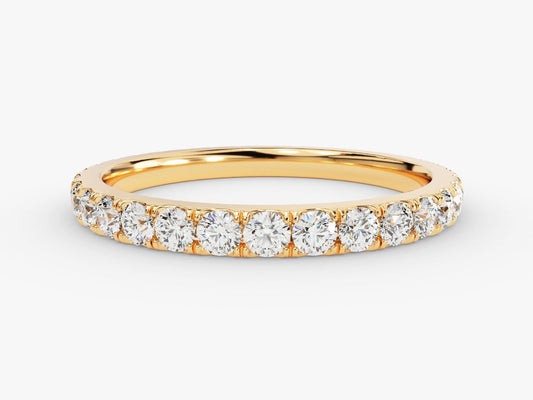 0.90CT 4-Prong Round Cut CVD EF/VVS Eternity Diamond Wedding Band