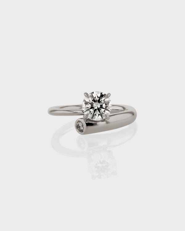1.0CT-3.0CT Round Diamond Moissanite Two Stone Engagement Ring