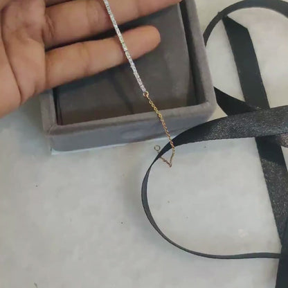 Round Moissanite Diamond Line Bracelet in Solid Gold