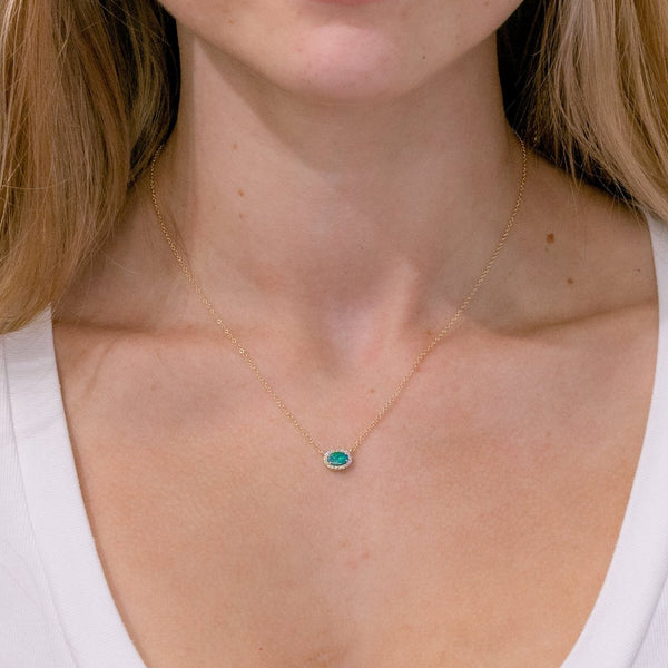 East West Opal Oval Necklace
