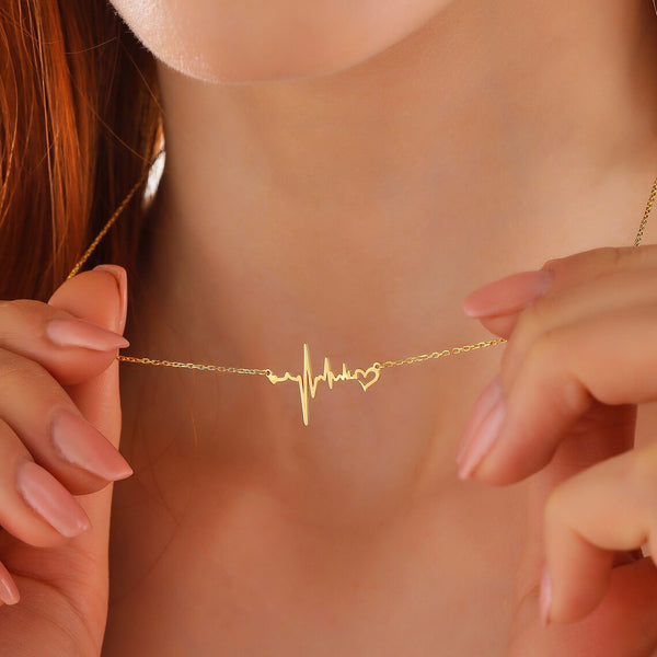 Dainty Heartbeat Necklace for Her