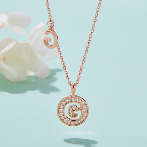 Customized "G" Letter Moissanite Diamond Necklace