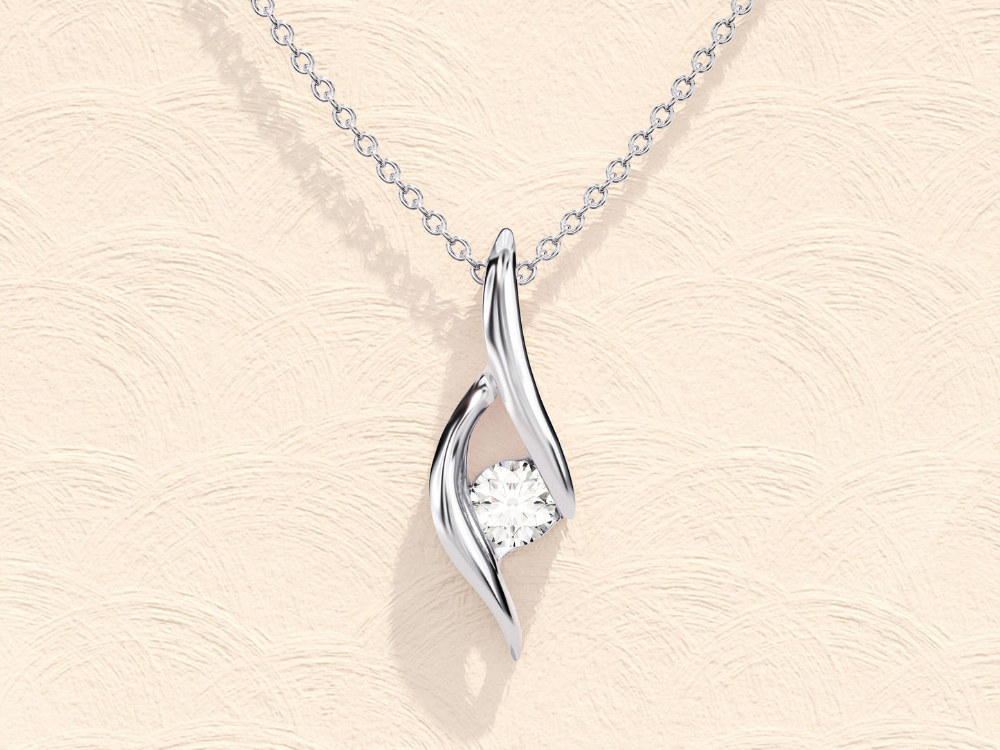 0.10 tcw round moissanite diamond soloitaire necklace