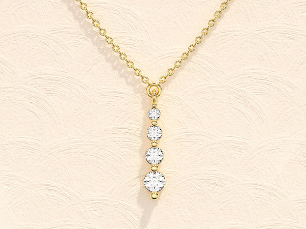 0.11 TCW Round Moissanite Diamond Drop Pendant Necklace
