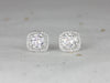 4ct Moissanite Diamonds Cushion Halo Stud Earrings