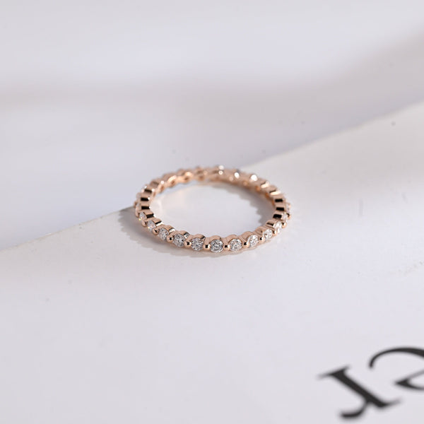 1.30CT Round Cut Full Eternity CVD EF/VVS Diamond Wedding Band