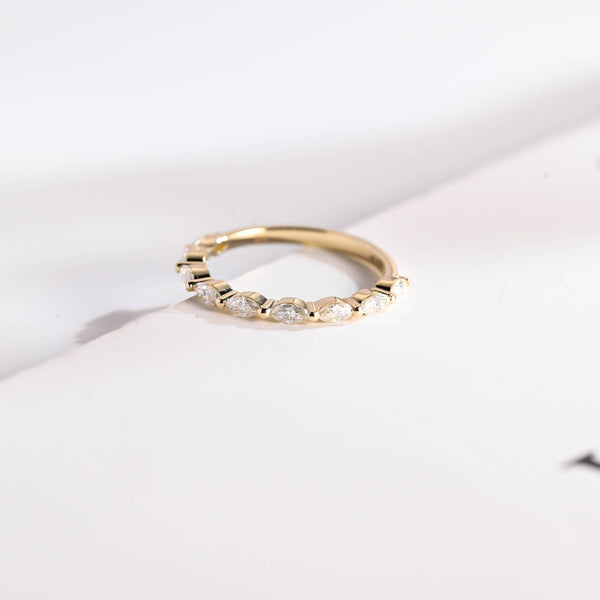 0.59CT Marquise Cut Half Eternity CVD EF/VVS Diamond Wedding Band