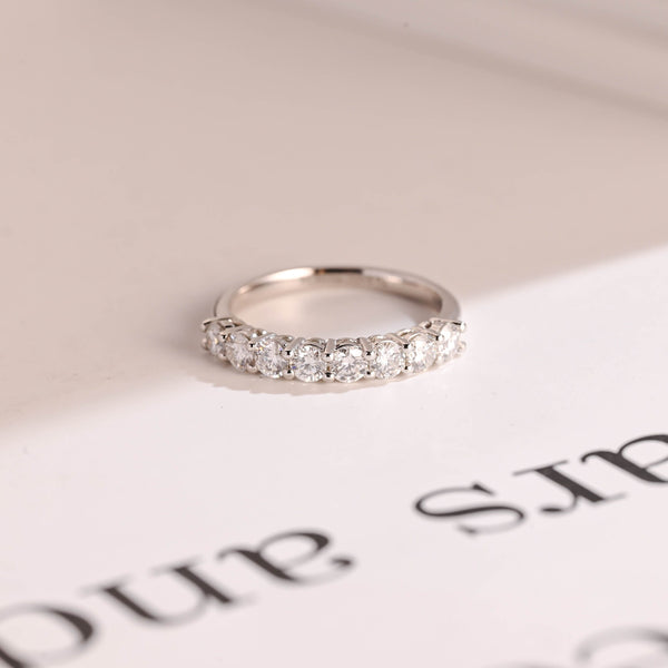 0.70CT Round Cut Half Eternity CVD EF/VVS Diamond Wedding Band For Women