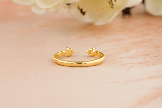 0.07CT Round Cut Open CVD EF/VVS Diamond Wedding Band For Women