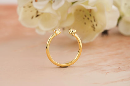 0.07CT Round Cut Open CVD EF/VVS Diamond Wedding Band For Women