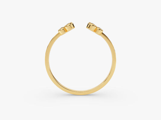 Round Cut Open Trio CVD EF/VVS Diamond Wedding Band