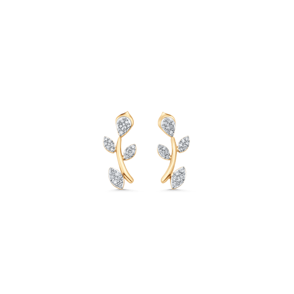 0.22 TCW Round Moissanite Diamond Ear Crawler Earrings