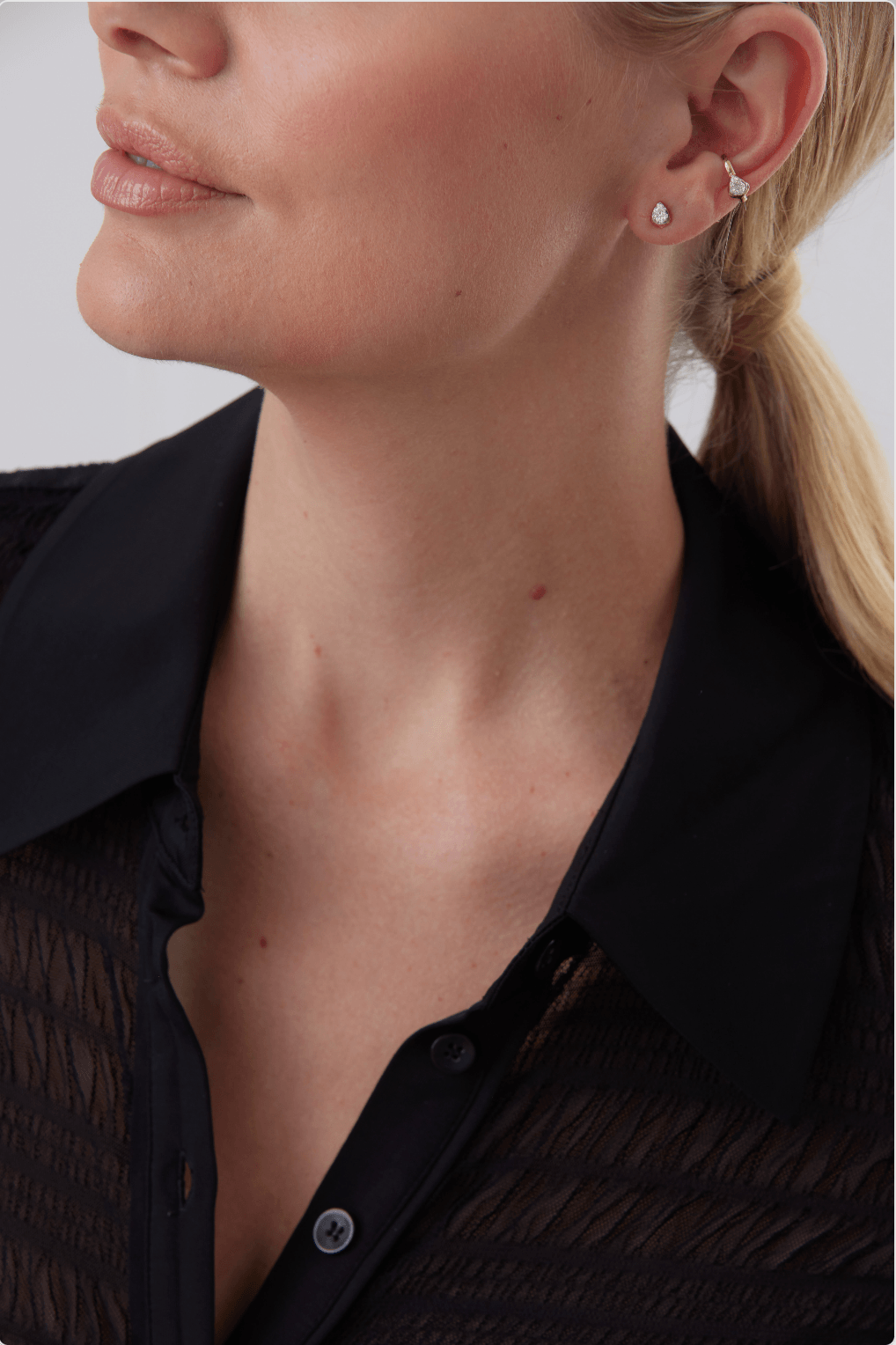 0.05 tcw round moissanite diamond stud earrings