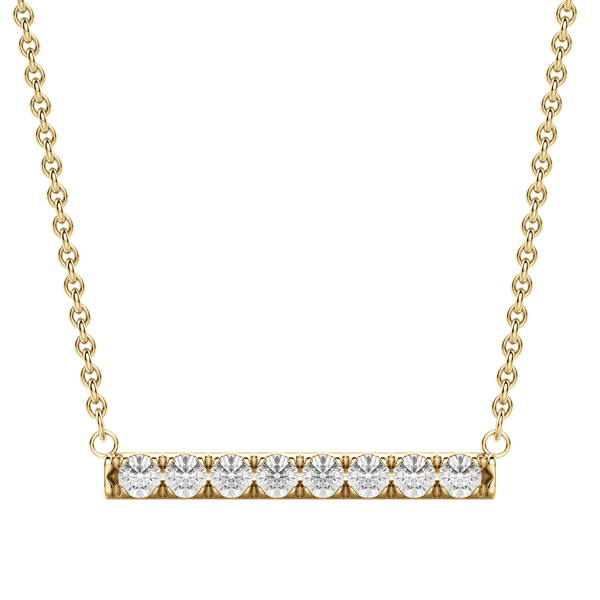 0.24 CT Round Cut Moissanite Bar Setting Necklace